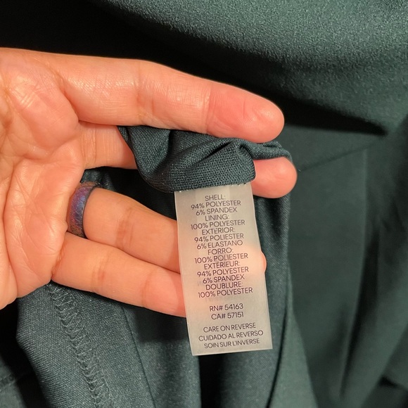 Calvin Klein Off The Shoulder Sheath Dress, Size 2 (US) Deep Sea Green - Picture 3 of 9